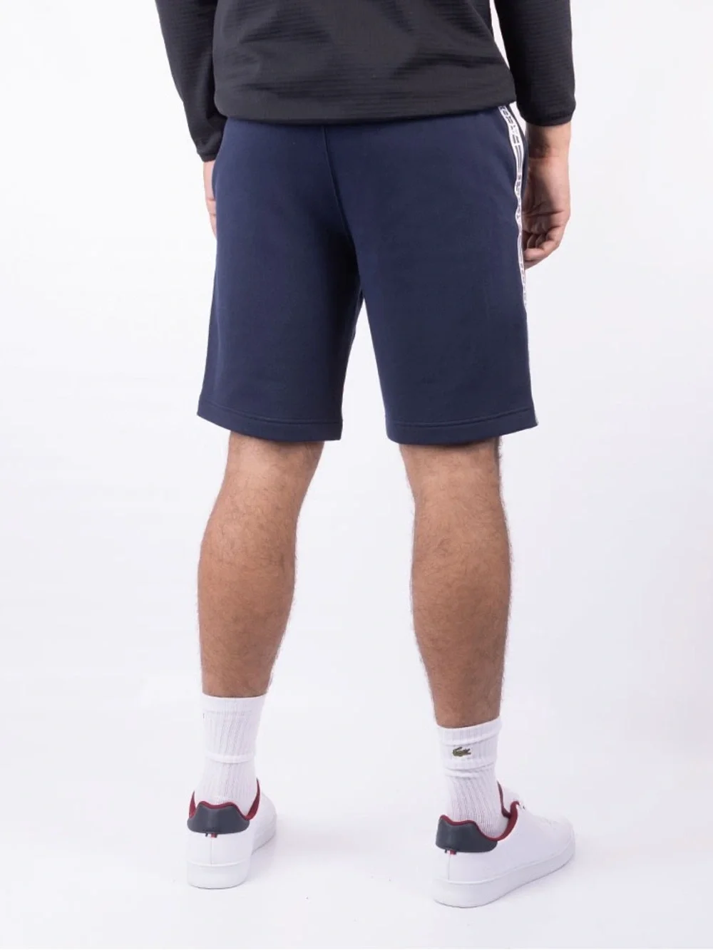 Lacoste Shorts Mens Size XXL Navy Blue Taped Logo Side Seam Crocodile 8in Inseam
